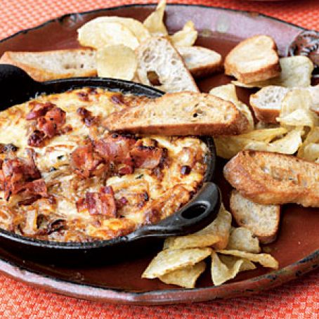ONION***Hot Caramelized Onion Dip with Bacon and Gruyère