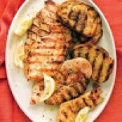 Grilled Lemon Chicken with Garlic Bread