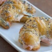 Ham and Swiss Croissant Sliders with Poppy Seed Dressing