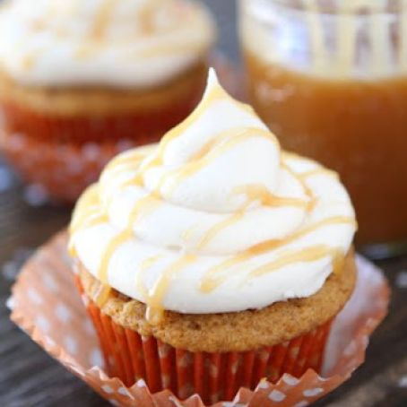 Brown Butter Pumpkin Cupcakes with Salted Caramel Frosting