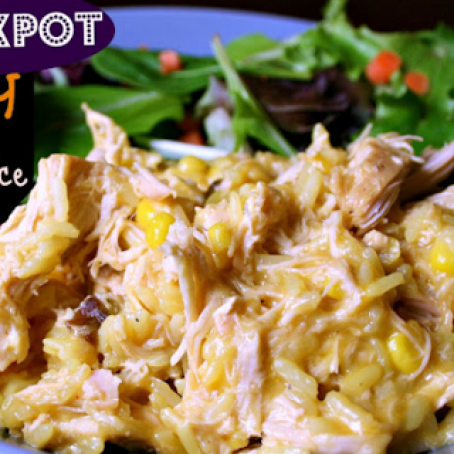 Crockpot Cheesy Chicken & Rice