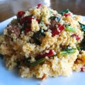 Spicy Sausage, Red Pepper and Broccoli Rabe Couscous