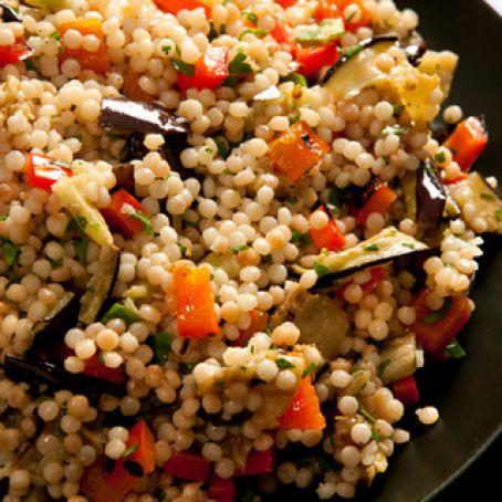 Couscous with Eggplant and Red Pepper Salad