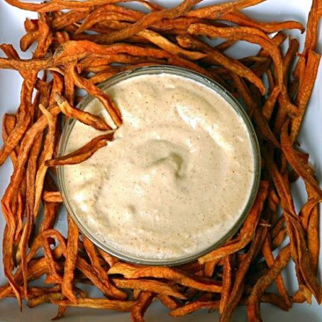 Raw Sweet Potato “Fries” w/ Chipotle Mayo