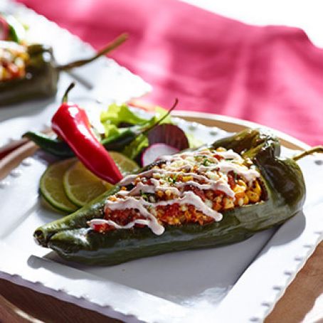 Grilled Stuffed Poblanos