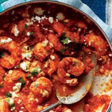Spicy Shrip Marinara with feta