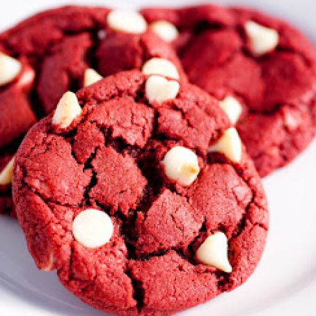 Red Velvet White Chocolate Chip Cookies