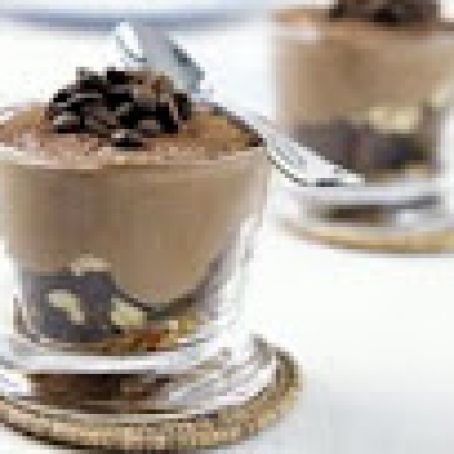 Glasses of chocolate mousse