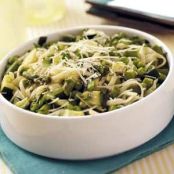 Fettuccine and Green Vegetables