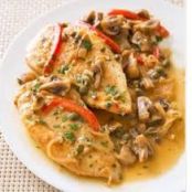Chicken Scaloppini with Peppers and Mushrooms