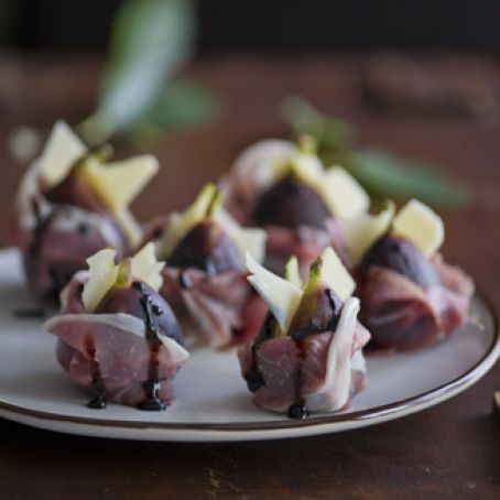 Prosciutto Di Parma Wrapped Figs With Aged Balsamic Reduction