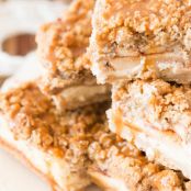 Cheesecake Walnut Caramel Apple Crisp Bars