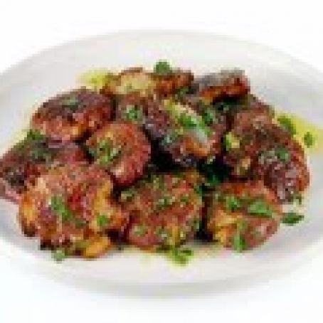 Fried Smashed Potatoes with Lemons