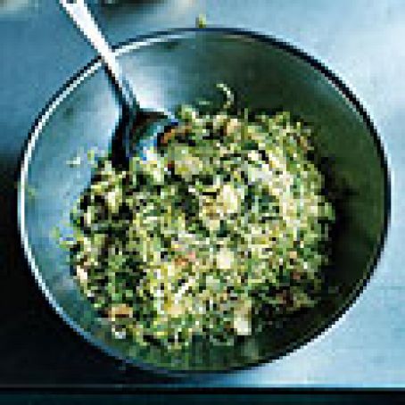 Shaved Brussels Sprout Salad with Fresh Walnuts and Pecorino