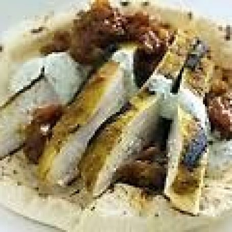 Tandoori Spiced Chicken Breast with Grilled Tomato Jam and Herbed Yogurt Sauce