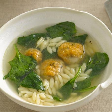 Chicken Meatball-and-Orzo (Barley)Soup