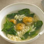 Chicken Meatball-and-Orzo (Barley)Soup