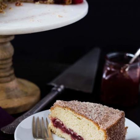 Raspberry Jelly Donut Coffee Cake