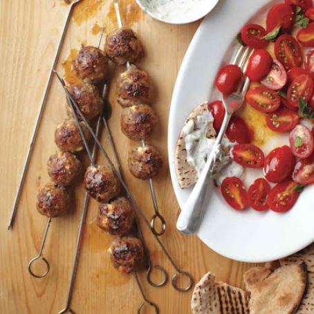 Skewered Greek Meatballs