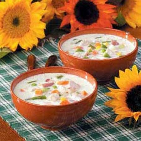 Creamy Turkey Vegetable Soup Recipe