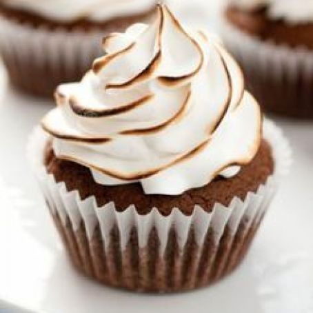 Brownie Cupcakes with Marshmallow Frosting