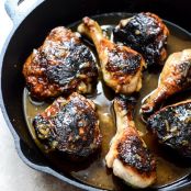 Beer Glazed Citrus Chicken with Orange Arugula Greens