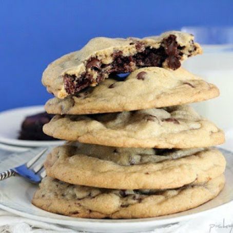 Brownie Stuffed Chocolate Chip Cookie