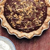 Chocolate Chess Pie with Cornbread Crumble