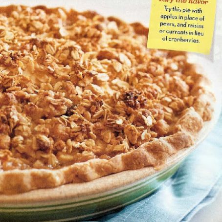 Cranberry Pear Pie with Oatmeal Streusel