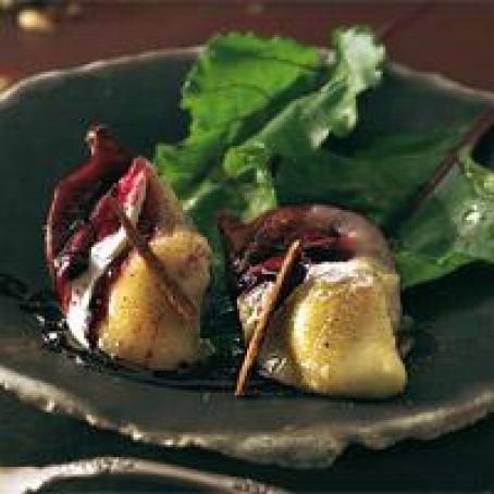 Gratinierter Ziegenkäse auf Glühweinfeigen