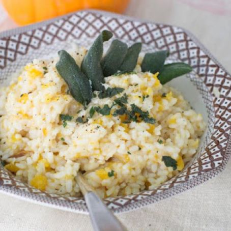 Pumpkin Risotto with Fried Sage