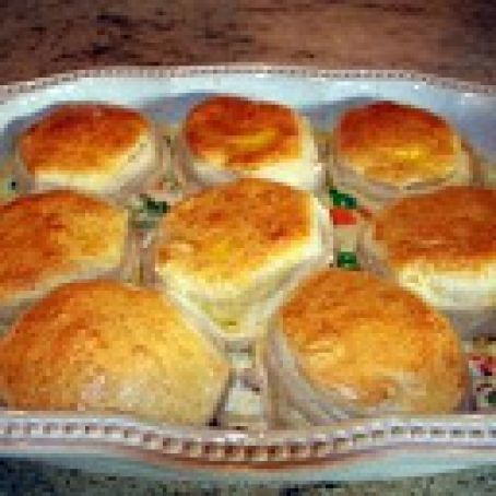 Chicken Pot Pie with Biscuit Crust