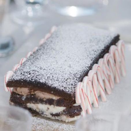 Brownie Ice Cream Cake -Black and White