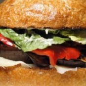 Grilled Eggplant and Fresh Mozzarella on Ciabatta