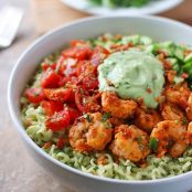 Spicy Shrimp and Saucy Guacamole Ramen Noodle Bowl