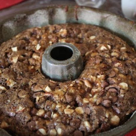 Chocolate and Zucchini Praline Bundt Cake