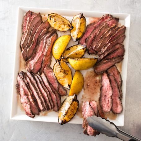Grill-Smoked Herb-Rubbed Flat Iron Steak