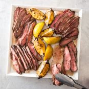 Grill-Smoked Herb-Rubbed Flat Iron Steak