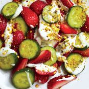 Strawberry-Cucumber Salad with Lemon Cream