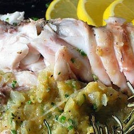Grilled Whole Sea Bass with Breadcrumbs and Anchovies
