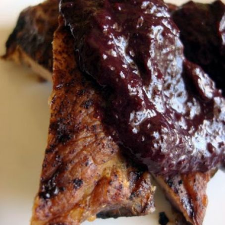 Ribs with Blueberry Bar-B-Que Sauce