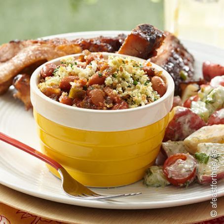 Root Beer Baked Beans with bacon