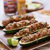 Taco stuffed zucchini