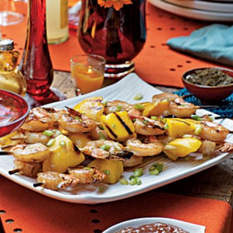 Chai Brined Shrimp Skewers