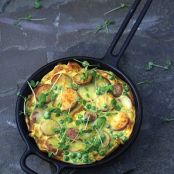 Golden Frittata with potatoes, peas, and parmesan