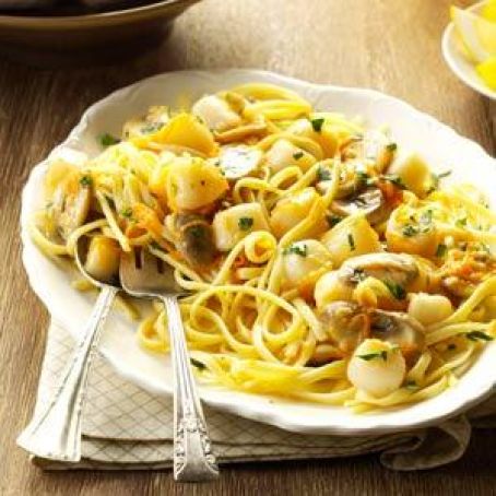 Scallops with Linguine Recipe