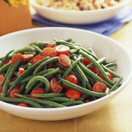 Pesto Green Beans and Tomatoes