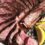 grilled porterhouse steak with bone marrow gremolata