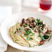 Spaghetti with Beef Mushroom Sauce