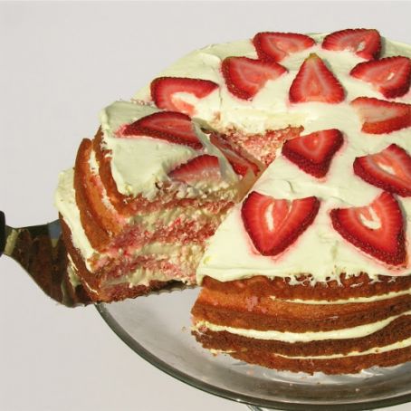 Strawberry Lemonade Layer Cake!!